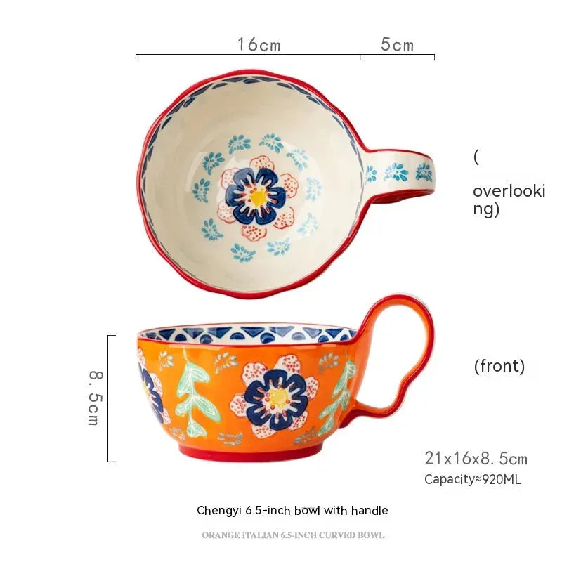 Handmade Large Capacity Painted Irregular Cups - Bellarte Enchanté Handmade Large Capacity Painted Irregular Cups